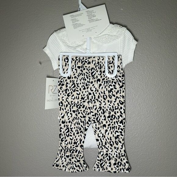 NEW Rachel Zoe baby girl leopard print 3 piece set infant size 3-6 months - Picture 4 of 5